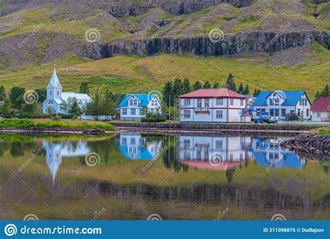 Landscape Of Seydisfjordur On Iceland Stock Image Image Of Fjord