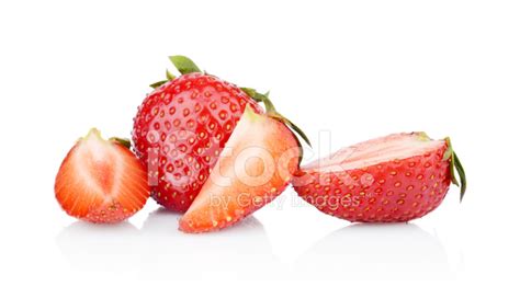 Several Sliced Strawberries Isolated Stock Photo Royalty Free