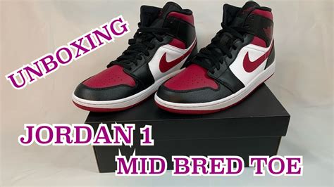 Unboxing Jordan 1 Mid Bred Toe Colorway Youtube