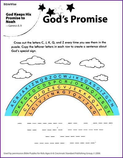 Gods Promise Activity Sheet Bible Lessons For Kids Sunday School