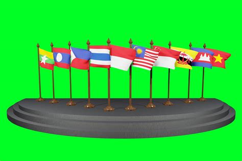 Animasi Bendera 10 Negara Anggota Asean