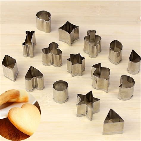 15pcsset Baking Mould Diy Stainless Steel Cake Chocolate Cutter Biscuit Mould Set Geometry