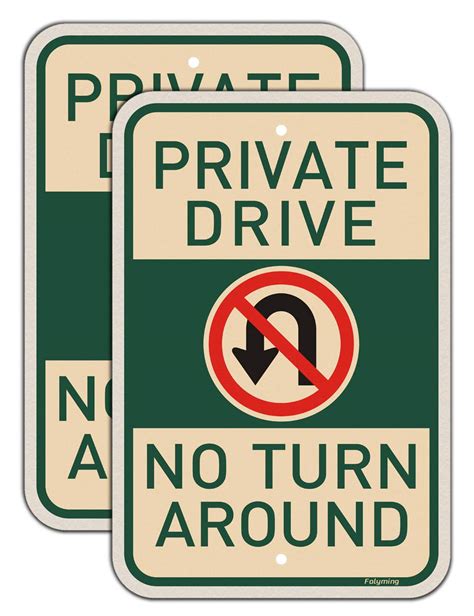 Buy 2 Pack Private Drive No Turn Around Sign 18 X 12 Inches Private