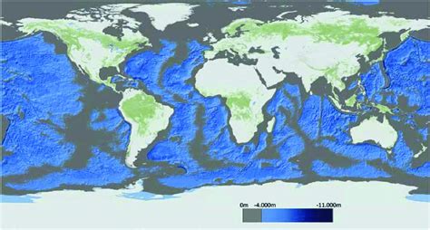 1 Global Map Showing Global Deep Sea Areas Areas With Water Depths Up