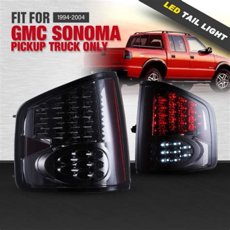 For 94 04 Chevy S 10 Pickup Gmc Sonoma Tail Lights Led Rear Lamp Chrome