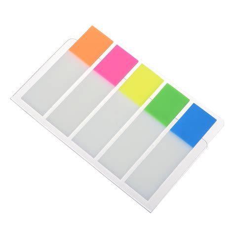 5 Color Reusable Divider Sticky Notes Index Tabs 20pcs Per Color In