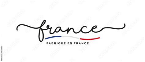 Made In France Logo French Language Handwritten Calligraphic Lettering