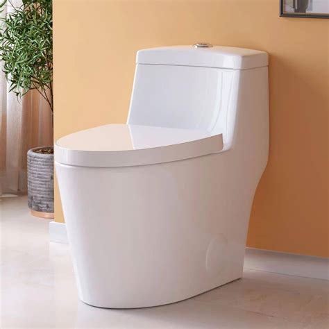 Horow 1 Piece 08128 Gpf Dual Flush Elongated Toilet In White Seat