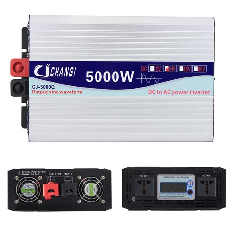 5000w 10000w Power Inverter Pure Sine Wave 12v 24v 220v Converter Lcd