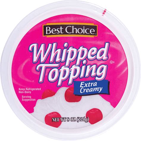 Best Choice Extra Creamy Whipped Topping Whipped Toppings Sun Fresh
