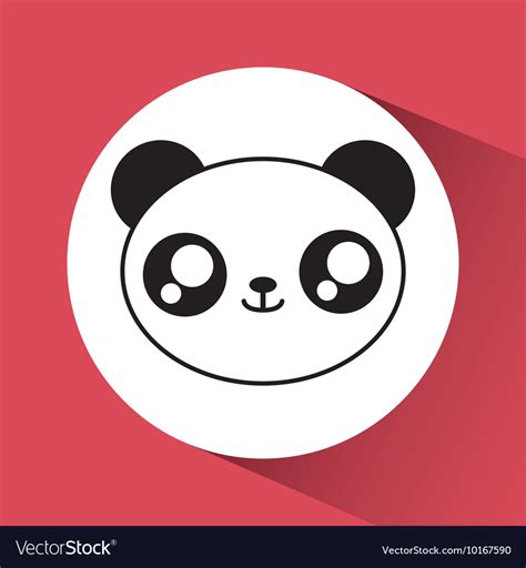 Kawaii Panda Icon Cute Animal Graphic Royalty Free Vector