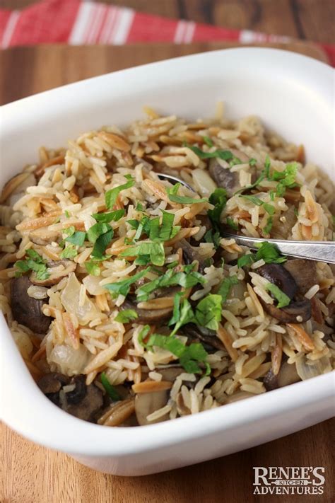Easy Mushroom Rice Pilaf Renees Kitchen Adventures