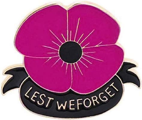 1 pc enamel poppy pin badge poppies for remembrance day ts lest we forget pink