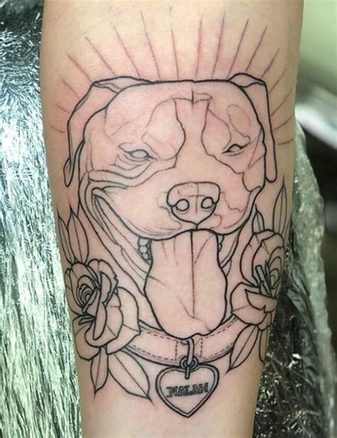 30 Best Dog Outline Tattoo Designs The Paws