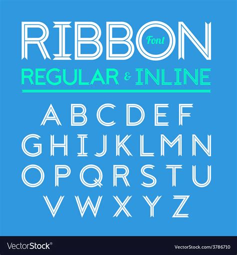 Ribbon Font Royalty Free Vector Image Vectorstock