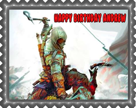 Assassins Creed Edible Birthday Cake Topper