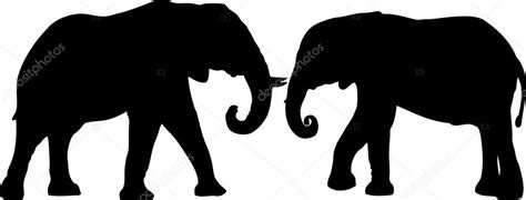 Two Elephants Love Silhouettes — Stock Vector © Mrsopossum 34043955
