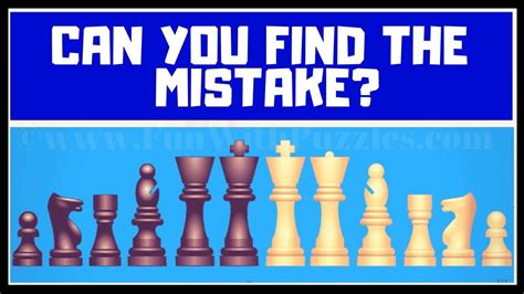Chess Pieces Mistake Finding Brain Teasers Visual Iq Test Youtube
