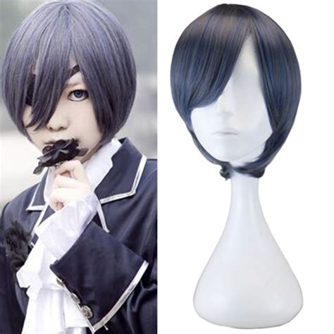 Anime Black Butler Ciel Kuroshitsuji Phantomhive Short Gray Cosplay Wig