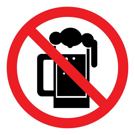 No Alcohol Drink Forbidden Sign Symbol A Glass Of Beer Logo 6553840