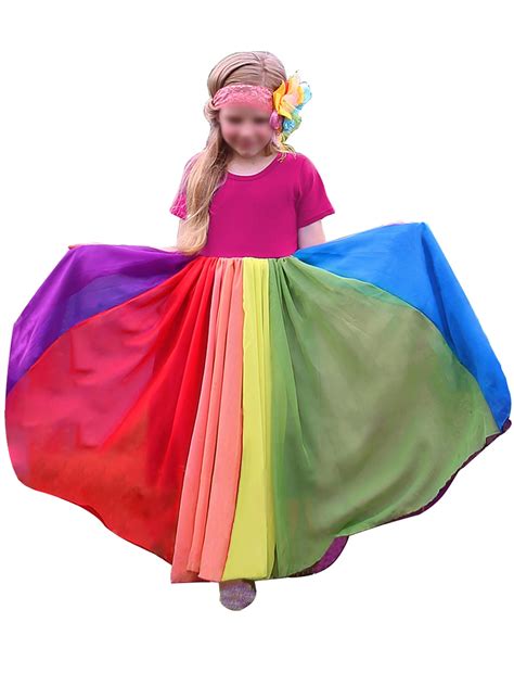 Little Baby Girls Rainbow Dress Toddler Princess Short Sleeve Summer