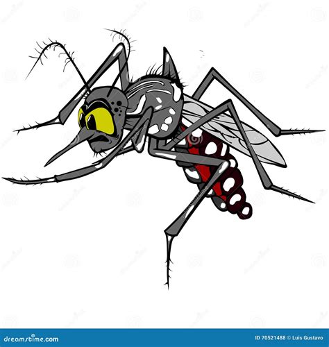 Aedes Aegypti Mosquito Stilt Holding Poster Dengue Cartoon Vector