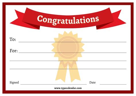 Free Printable Congratulations Certificate Templates Word Pdf Students