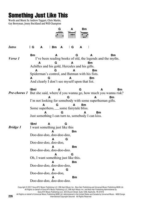 Lyrics / song texts are property and copyright of their owners and provided for educational purposes. Something Just Like This Sheet Music | The Chainsmokers ...
