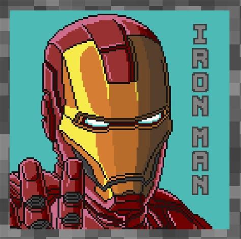 Pixel Art Iron Grid Basic Pixel Art The Iron Man Collection Pixel