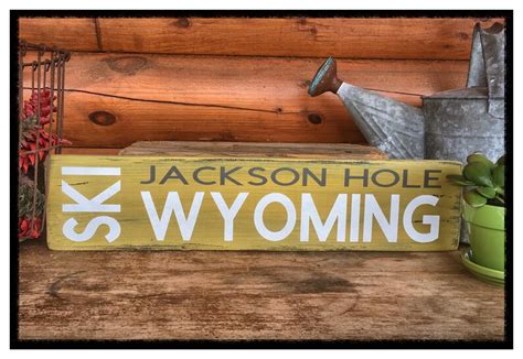 Ski Jackson Hole Sign L Jackson Hole Sign L Jackson Hole Wy Etsy
