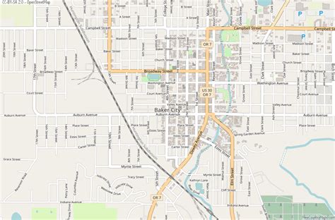 Baker City Map United States Latitude And Longitude Free Maps