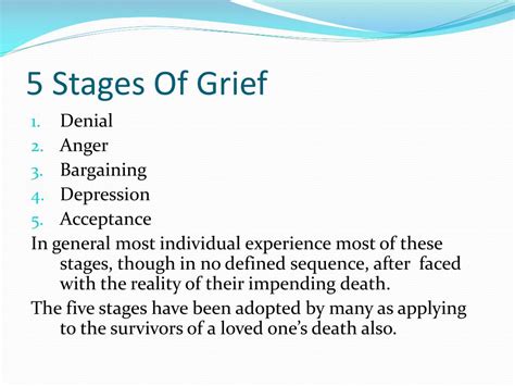 5 Stages Of Grief Worksheet Printable