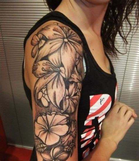 Woman half sleeve upper arm tattoos. 23 Half Sleeve Tattoos For Women - Styleoholic
