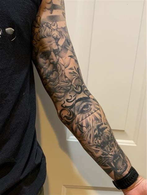 Black And Grey Tattoos Sleeve Men Tattoos Arm Sleeve Half Sleeve