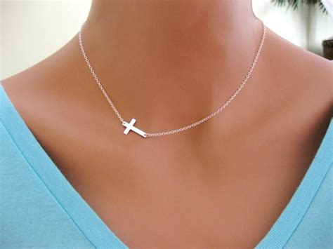 Side Cross Necklace Sterling Silver 4599 Products I Love