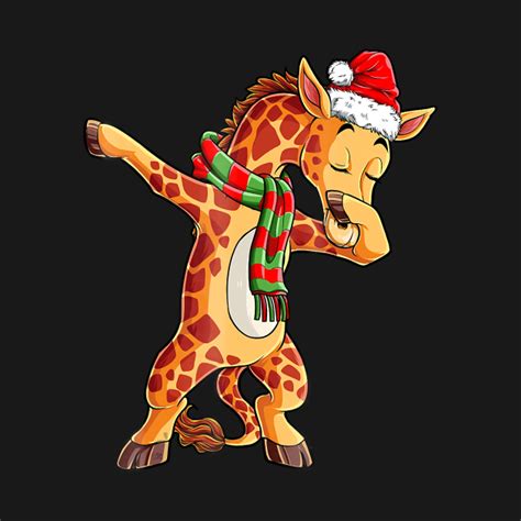 Dabbing Giraffe Santa Christmas Giraffe T Shirt Teepublic