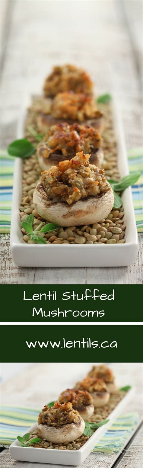 Lentil Stuffed Mushrooms