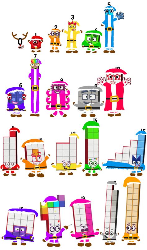 Numberblocks Christmas Outfits By Alexiscurry On Deviantart
