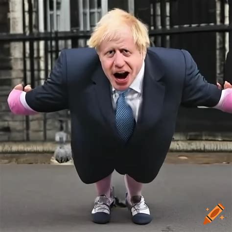 Boris Johnson Exercising On Craiyon