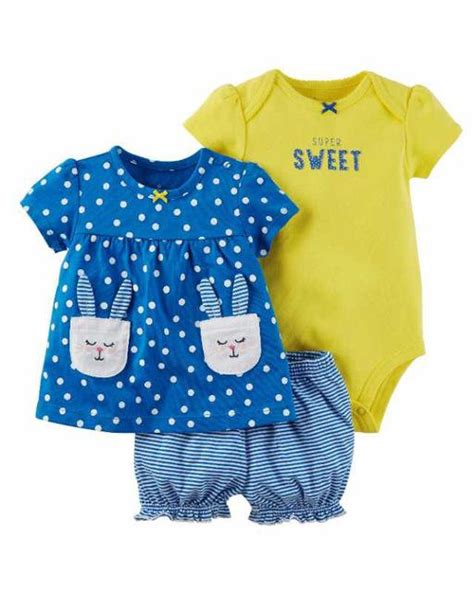 3pcs Flower Printed Short Romper Dress Bodysuit Clothes Baby And
