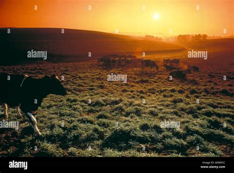 Early Morning Sunrise Lancaster Pa Farm Stock Photo Alamy