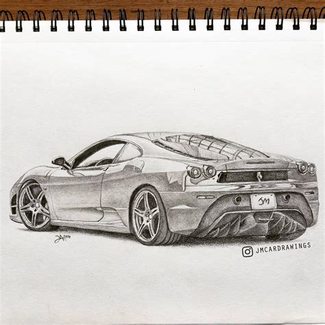 Ferrari F430 Drawing Car Drawings Car Drawing Pencil Car Cartoon