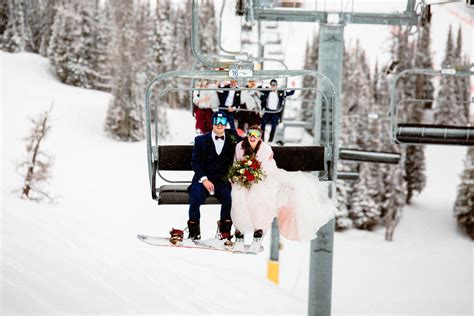Ski Wedding Photos At Sunshine Village In Banff Film And Forest Ski