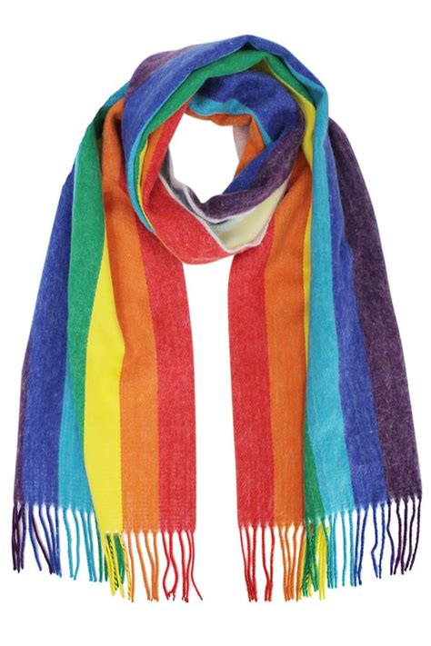 Rainbow Soft As Cashmere Fringed Scarf Fashion Scarf