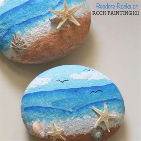 How To Create Beach Painted Rocks Rock Painting 101