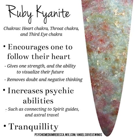 Ruby Kyanite crystal meaning | Kyanite crystal, Crystal meanings, Gemstone meanings