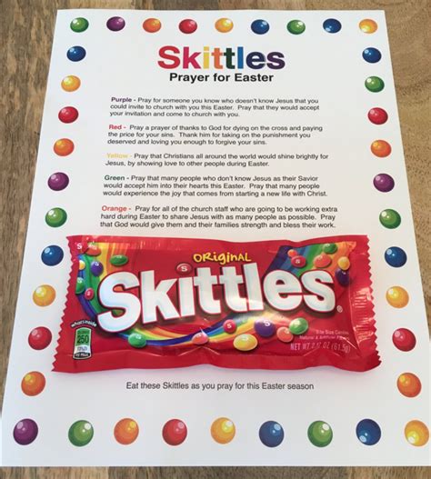 Dinner and mealtime prayers are essential conversations with god. Skittles Easter Prayer - Children's Ministry Deals