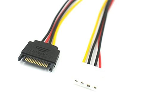 Liqun Sata Power Adapter Cable 2pack Sata 15 Pin Male To 4 Pin Molex