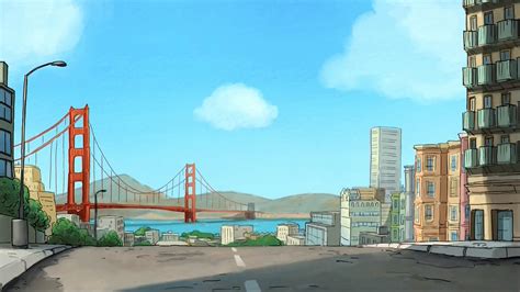 We Bare Bears Cartoon San Francisco Golden Gate Bridge Artwork City Sky