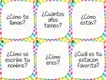 Task Card Set Preguntas B Sicas Spanish Questions Spanish
